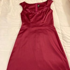 Unique Magenta Satin Dress